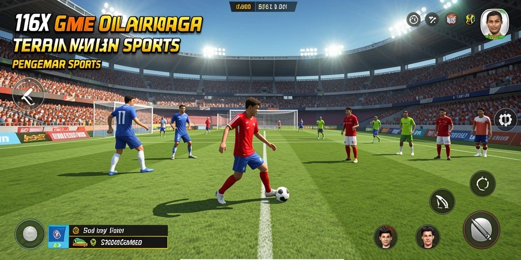 Tampilan gameplay seru dari 116X yang menggambarkan aksi olahraga.