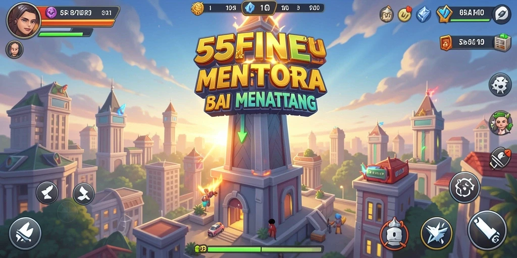 Gameplay seru 55FIVE yang menantang di medan perang Tower Defense.
