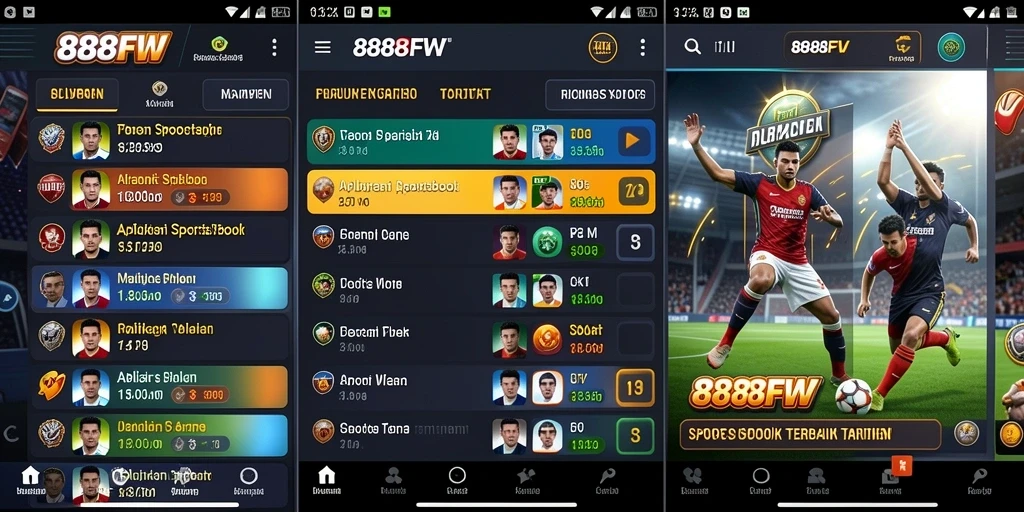 Screenshot utama 888FW menampilkan antarmuka taruhan yang dinamis.