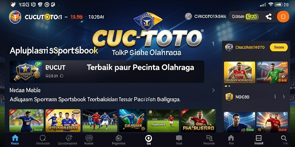 Tampilan gameplay intuitif dan menarik dari aplikasi Sportsbook CUCUTOTO.