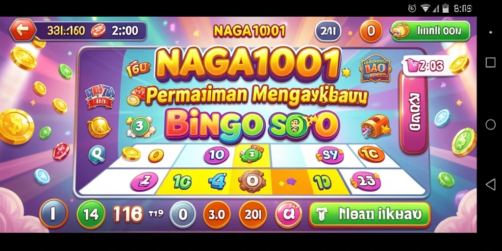 Screenshot utama NAGA1001 menampilkan tampilan gameplay Bingo yang menarik.