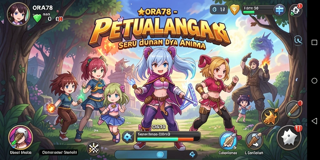 Tampilan gameplay ORA78 yang penuh aksi dan visual yang menawan.