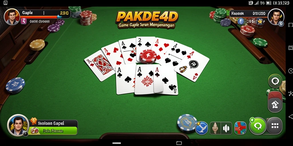 Tampilan gameplay seru dalam PAKDE4D saat bermain Gaple.