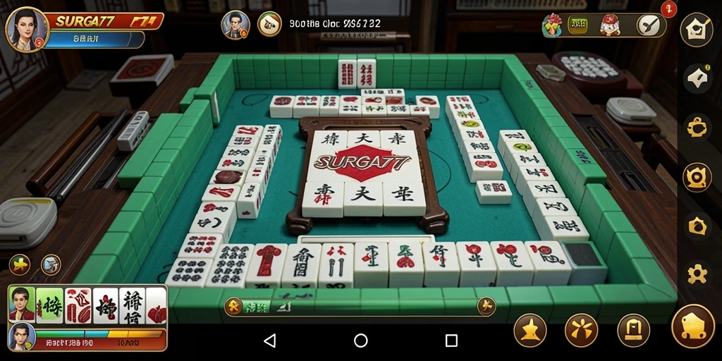 Tampilan gameplay Mahjong yang seru dan menantang di SURGA77.