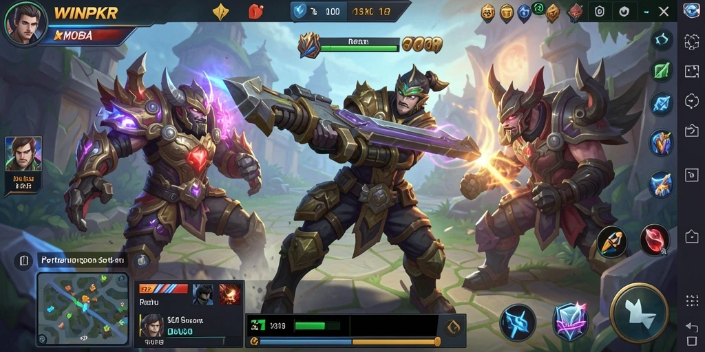 Tangkapan layar gameplay seru dari WINPKR MOBA.
