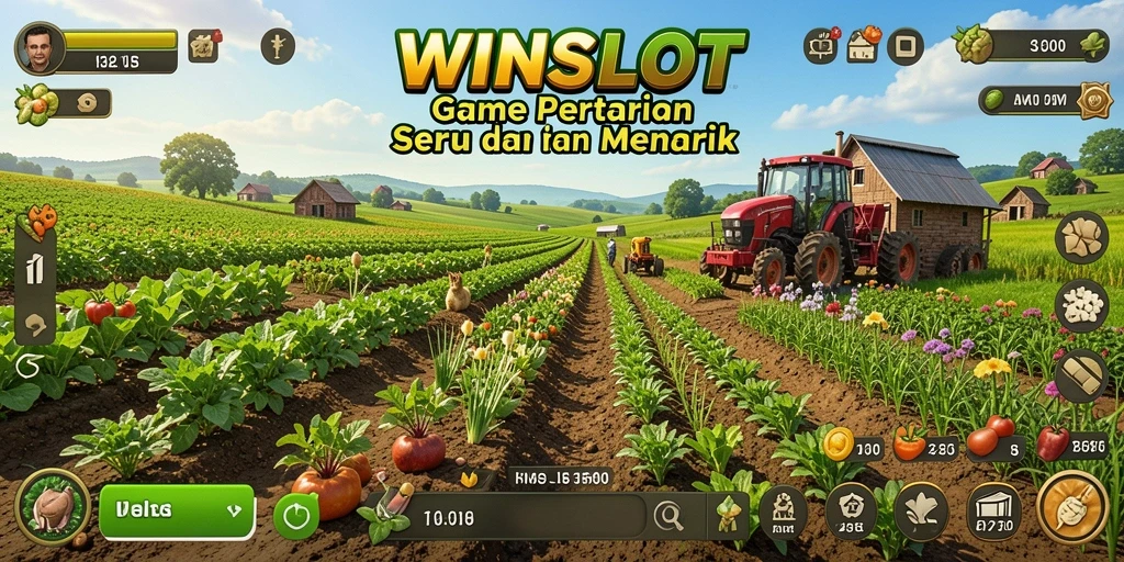 Tampilan gameplay WINSLOT yang menunjukkan aktivitas bertani yang menyenangkan.